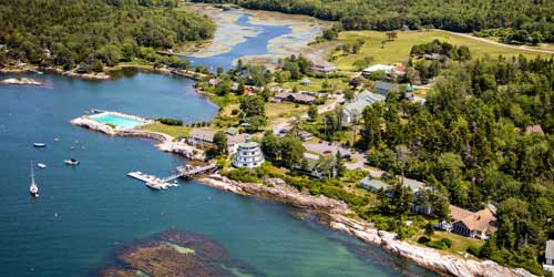 Aerial Sebasco Harbor Resort Sebasco Estates Maine