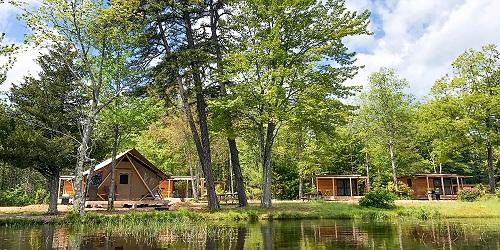 Waterfront Cabins - Huttopia Southern Maine - Sanford, ME - Photo Credit Huttopia