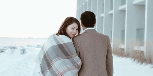 Winter Couple Snuggle - Cliff House Maine - Cape Neddick, ME