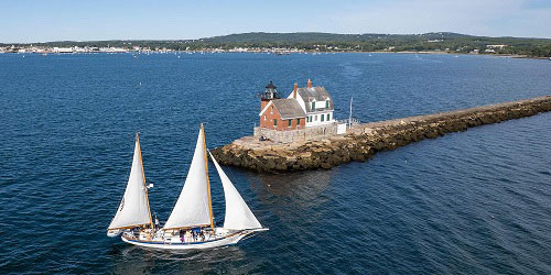 View from Breakwater Drone - A Morning in Maine - Rockland, ME