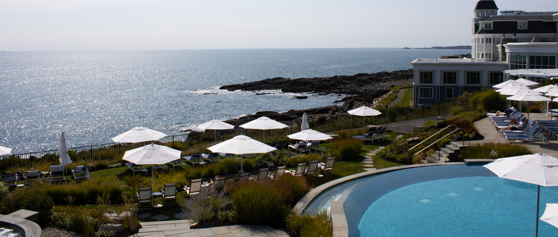 View towards Boon Lighthouse from the Pool Patio at Cliff House - Cape Neddick, ME