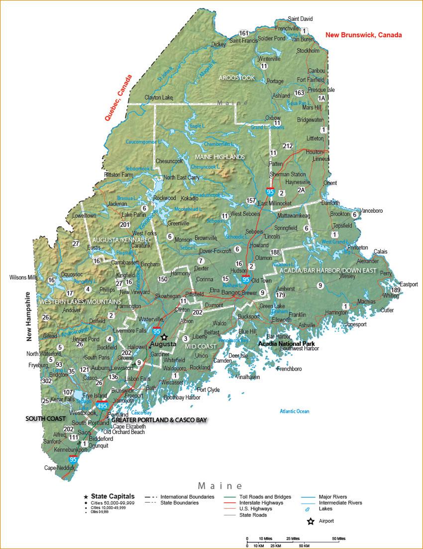 map of tourist attractions in maine